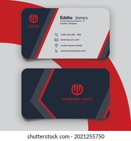 Minimalist red business card template design. Stationery design name card vector template. CMYK Mode