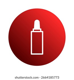 Minimalist red circle design featuring a white dropper bottle icon for health and wellness products
