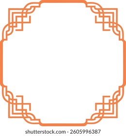 Minimalist Red Decorative Border Pattern Vector Illustration