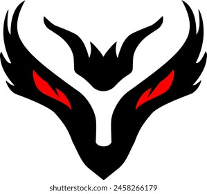 Minimalist red eye evil fox