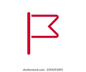 Minimalist red flag icon indicates notifications, alerts, or special announcements.