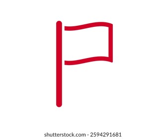 A minimalist red flag icon with a sleek design, symbolizing attention or warning.