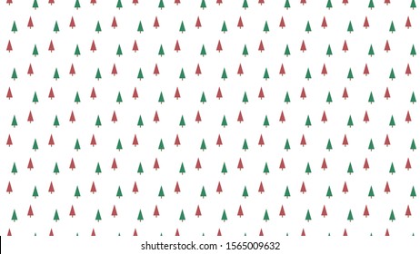 Minimalist red and green trees seamless vector pattern, christmas digital art.