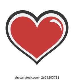 A minimalist red heart design in pop art style. Ideal for use in modern digital designs and creative projects.