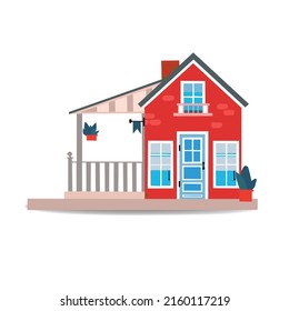 Minimaler roter Häuserbau 