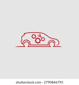 Minimalist red line drawing