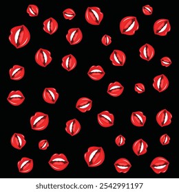 Lábios vermelhos minimalistas padrão contínuo