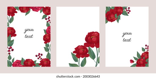 minimalist red rose card design
