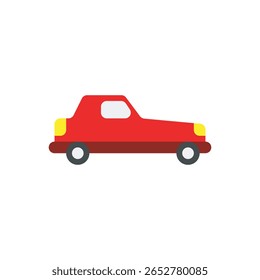  minimalist red sedan icon. streamlined red sedan icon emphasizing speed and everyday mobility.