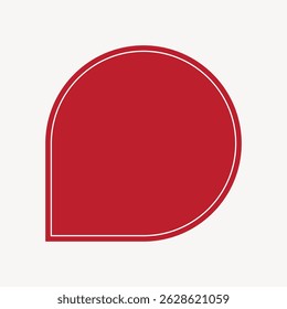Minimalist red shape with a rounded design. The red shape stands out against a light background. Simple and bold, the red shape is eye-catching and modern. Graphic element vector.