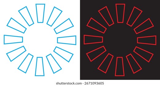 Minimalist red and sky abstract pattern. Abstract black and white background with minimal lines forming a circular burst shape, perfect for modern design, posters, or wallpapers.