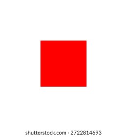 Elemento gráfico cuadrado rojo minimalista sobre fondo blanco para proyectos de diseño y arte digital