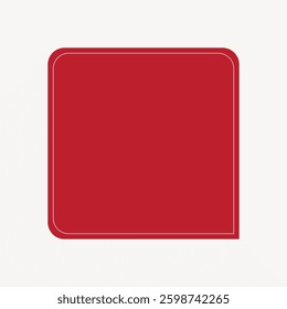 Minimalist red square icon with rounded corners. Red square design, simple and clean. Perfect for modern interfaces and graphic design projects. Minimal shape vector.