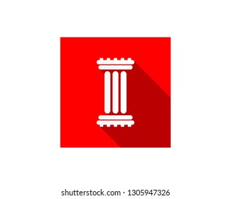 minimalist red square pillar logo icon