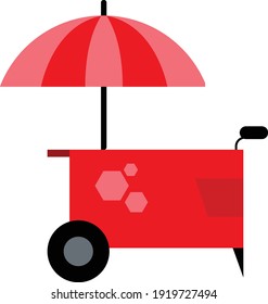 minimalist red tasty ice cream cart