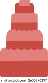 Minimalist Red Tiered Celebration Cake or Dessert Fountain Icon