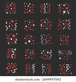 Minimalist Red and White Confetti Set Ellement