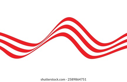 Minimalist Red and White Wavy Line Abstract Design – Modern Geometric Flowing Stripes for Graphic Art, Branding, and Digital Backgrounds