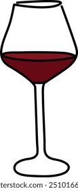 Minimalist Red Wine Glass Vector for Elegant Dining Design