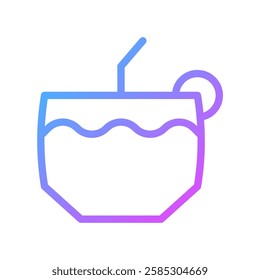 Minimalist Refreshing Summer Drink Illustration