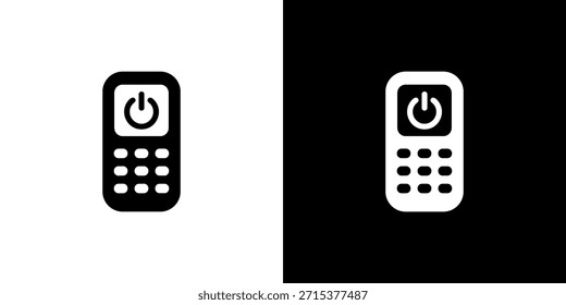 Minimalistisches Symbol für die Fernbedienung in schwarz-weißem Inversionsstil