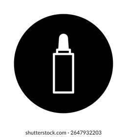 Minimalist representation of a bottle with dropper for serum or essential oils in skincare routines and beauty products