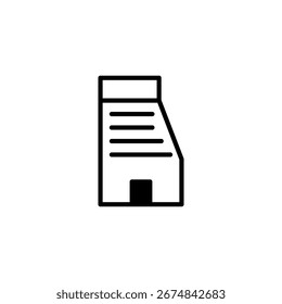 Una representación minimalista de un edificio captura la esencia de la arquitectura moderna a través de líneas limpias y Formas geométricas. El diseño es versátil para diversas aplicaciones, reflejando una oficina