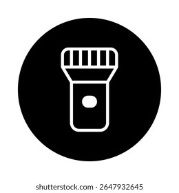 Representação minimalista de uma lanterna que oferece iluminação na escuridão simbolizando orientação e exploração dentro de um projeto circular
