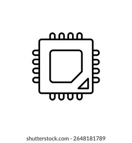 Representación Minimalista Del Circuito Integrado Con Fondo Transparente
