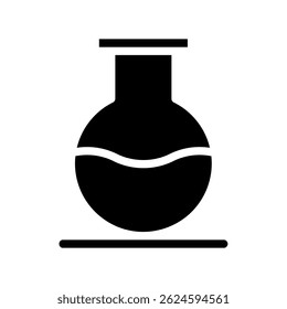 Minimalist representation of liquid contained in a science laboratory flask