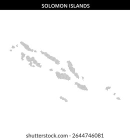 Minimalist representation of the Solomon Islands geographic shape