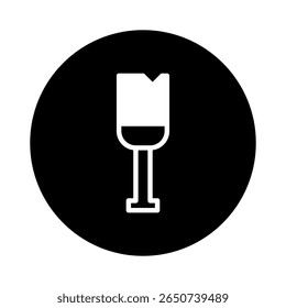 Minimalist representation of a wine glass inside a black circle offers simplistic elegance and artistry