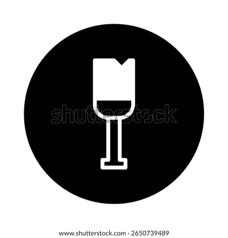 Minimalist representation of a wine glass inside a black circle offers simplistic elegance and artistry