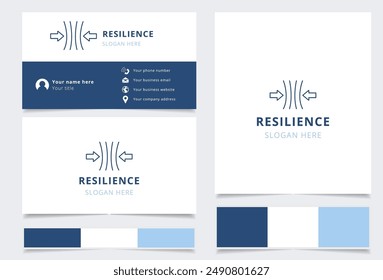 Minimalist resilience logo design featuring arrows pushing through obstacles