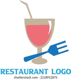 Minimalist restaurant logo or food and drinks logo