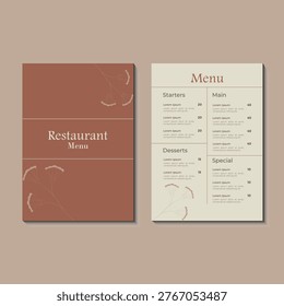 Minimalist Restaurant Menu Layout Design, Food and Drink bill of fare Template, Clean Modern Cafe bill of fare, Vector Menu Design, Elegant Dining Menu Layout, Professional Restaurant Branding, Simple Minimal Food Menu, Print Ready list Template, Stylish Beverage list Design, Contemporary bill of fare Flyer
