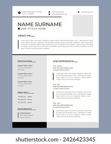 Diseño minimalista de CV CV Layout