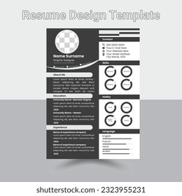 Plantilla de currículum cv minimalista con tipografía agradable