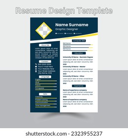 Minimalist resume cv template with nice typography