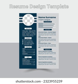 Minimalist resume cv template with nice typography