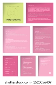 Minimalist resume cv template for women