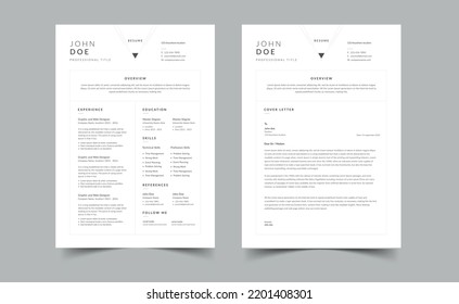 Minimalist  Resume, vector minimalist black and white resume, vector resume