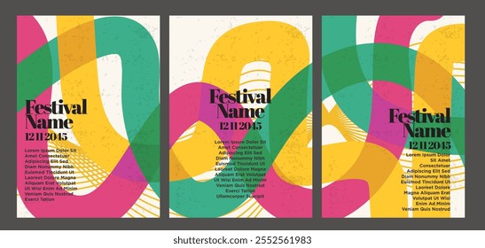 Minimalist Retro Abstract Poster Pack. vintage abstract poster set vector illustration