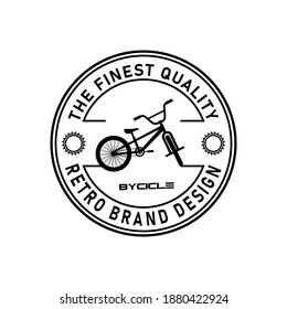 Minimalist retro bicycle, bike bmx, logo design vector template