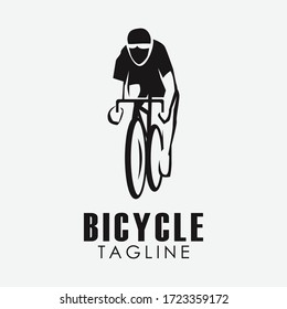Minimalist retro bicycle, mountain bike, downhill sport logo design vector template