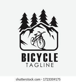 Minimalist retro bicycle, mountain bike, downhill sport logo design vector template Minimalist retro bicycle, mountain bike, downhill sport logo design vector template