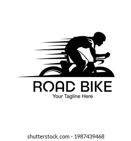 Minimalist retro bicycle, road bike, sport logo design vector template