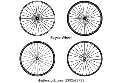 Minimalist retro bicycle wheel, downhill sport logo design
