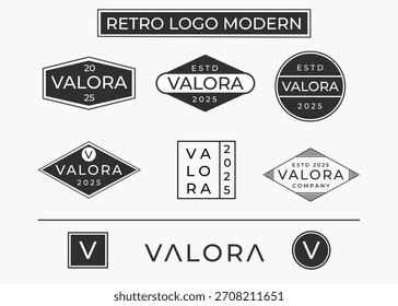 minimalist retro logo template vector design, logo for clothing and brands	