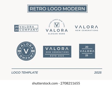 Diseño minimalista del Vector de la Plantilla del logotipo retro, logotipo para la ropa y las marcas	